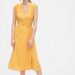 NWT Yellow Midi Gap Wrap Dress